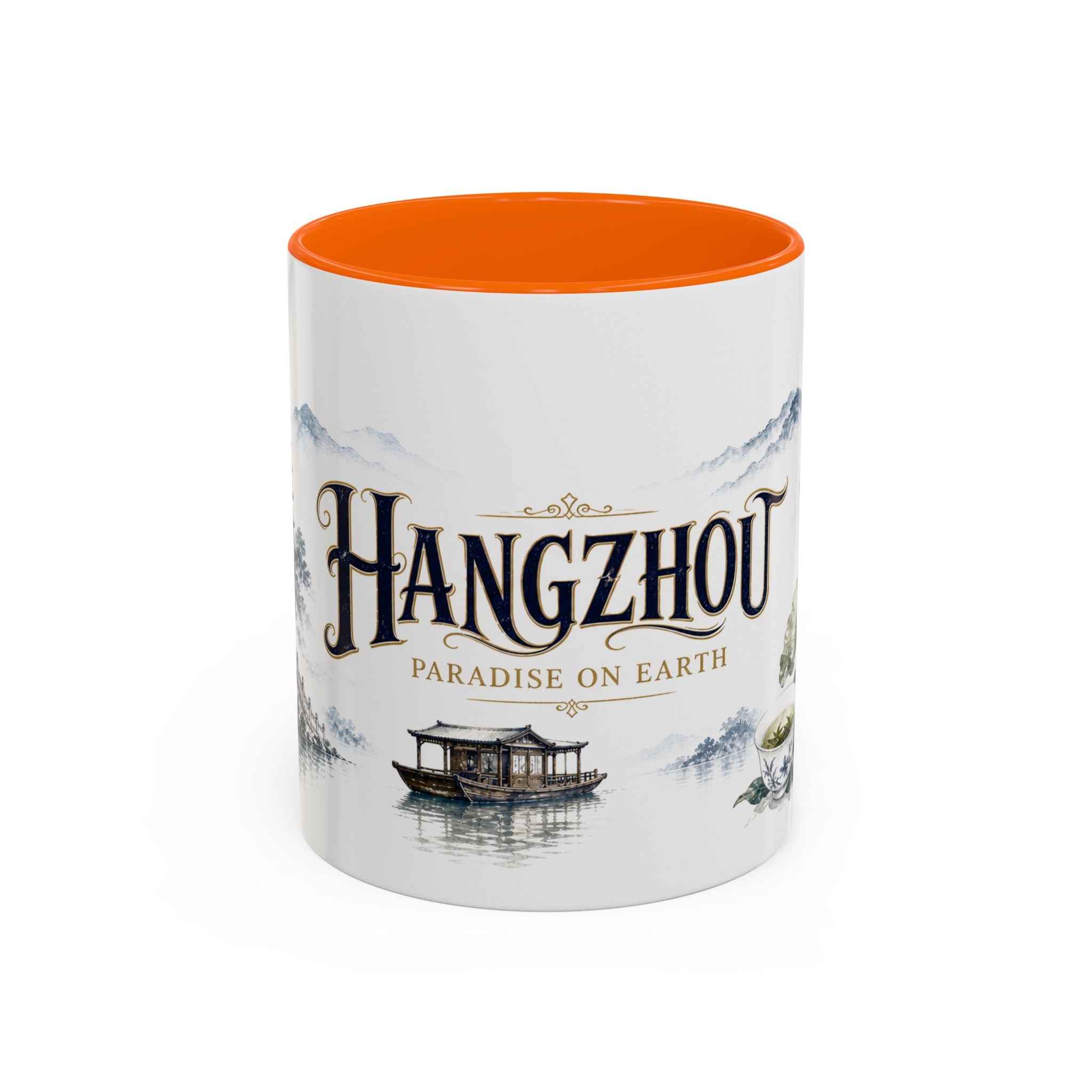 Hangzhou Coffee Mug | China Travel Souvenir | Vintage Illustrated City Gift | 11 oz 15 oz Accent Mug