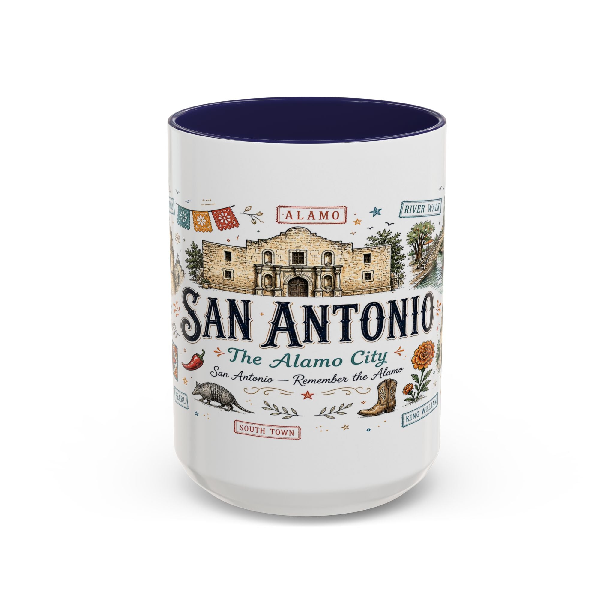 San Antonio Coffee Mug | Texas Souvenir City Gift | Accent Color Ceramic 11oz 15oz