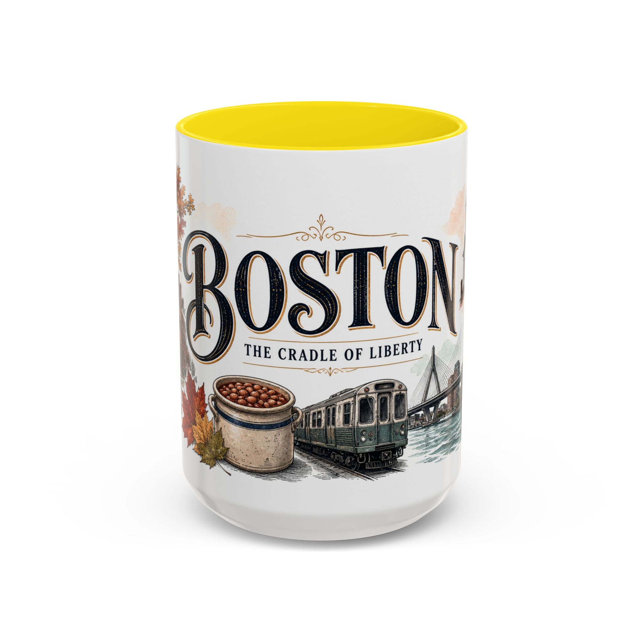 Boston Coffee Mug | United States Travel Souvenir | Vintage Illustrated City Gift | 11 oz 15 oz Accent Mug