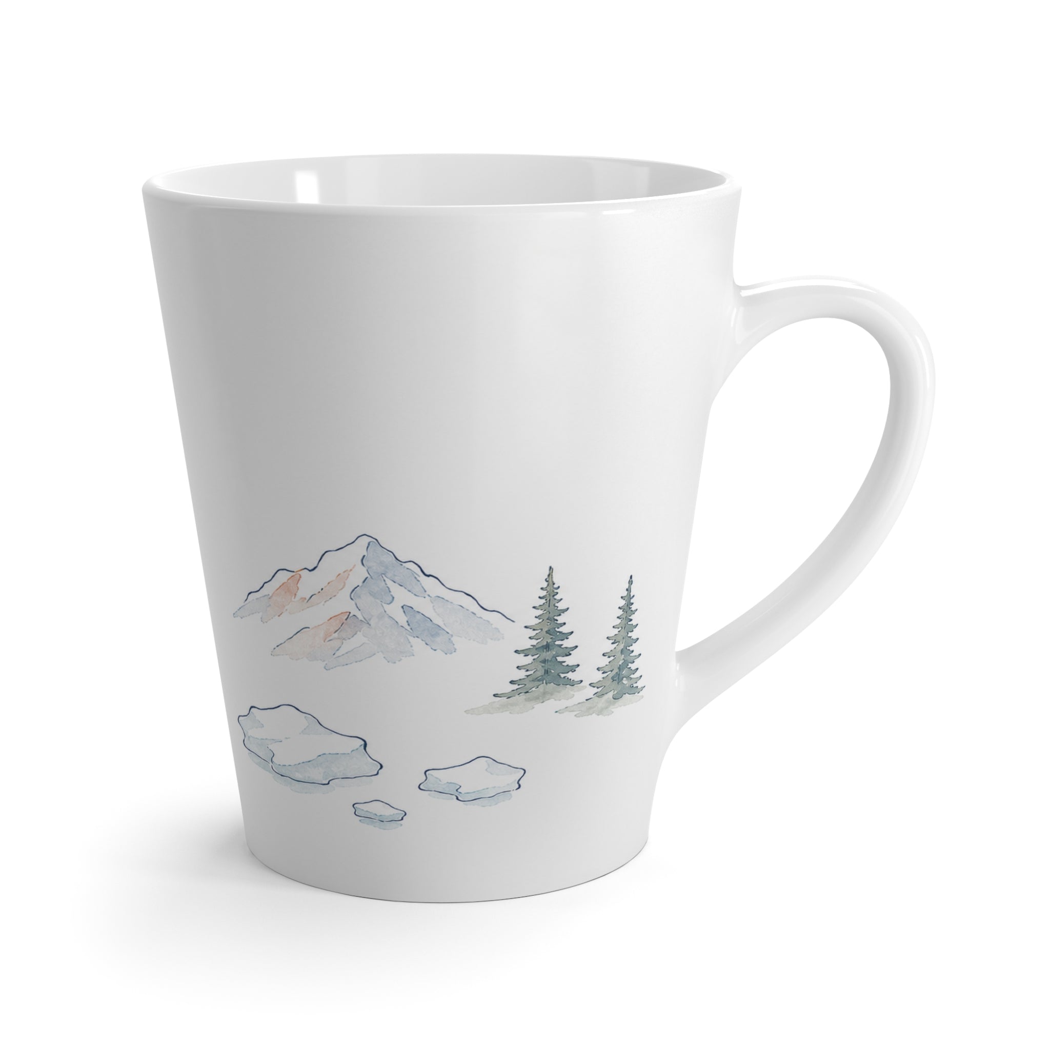 Glacier Bay National Park Latte Mug | Pastel Watercolor Nature Coffee Cup | 12 oz Travel Souvenir Gift