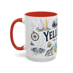 Yellowstone National Park Coffee Mug | Hiking Camping Nature Gift | Accent Color Ceramic 11oz 15oz
