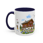 Zermatt Illustrated Travel Mug | Switzerland Souvenir Accent Coffee Mug | 11oz 15oz Ceramic Cup