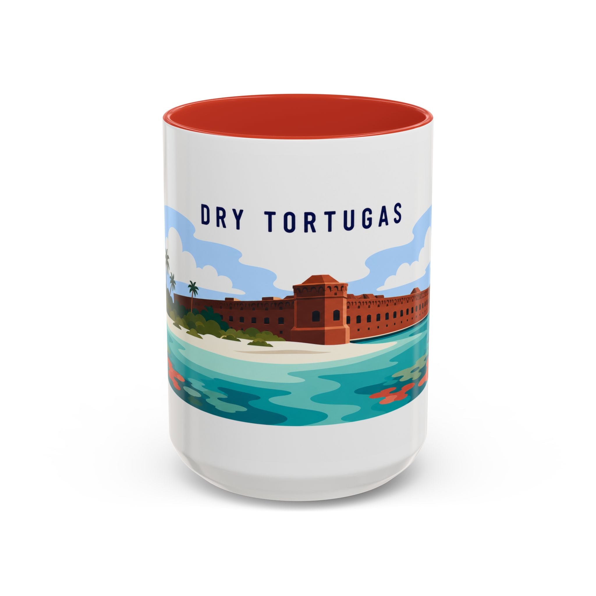Dry Tortugas National Park Coffee Mug | Solid Color Block Park Souvenir | 11oz 15oz Accent Mug