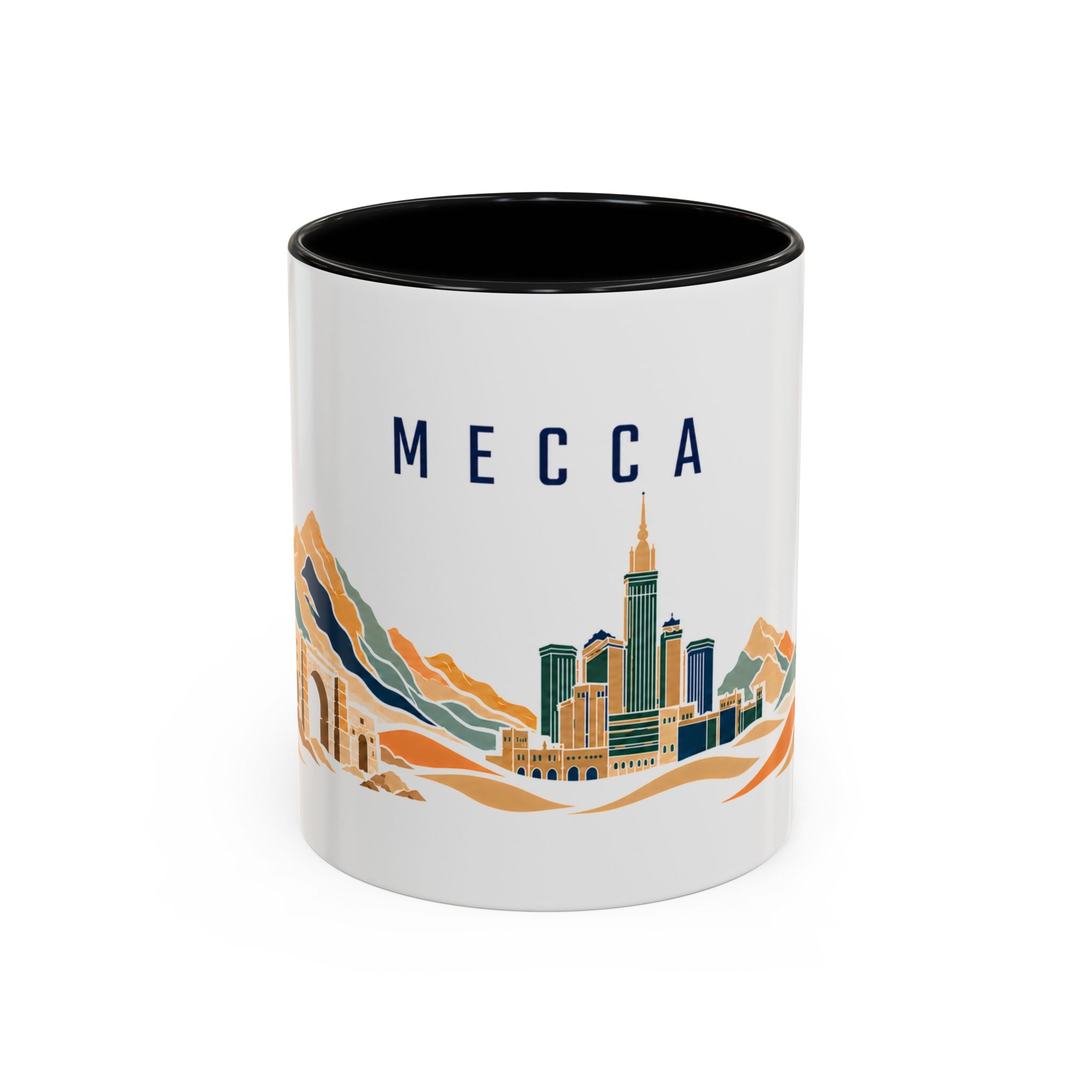 Mecca Coffee Mug | Saudi Arabia Travel Souvenir | Porcelain Decal City Gift | 11oz 15oz Accent Mug