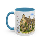 Bibury Illustrated Travel Mug | England Souvenir Accent Coffee Mug | 11oz 15oz Ceramic Cup