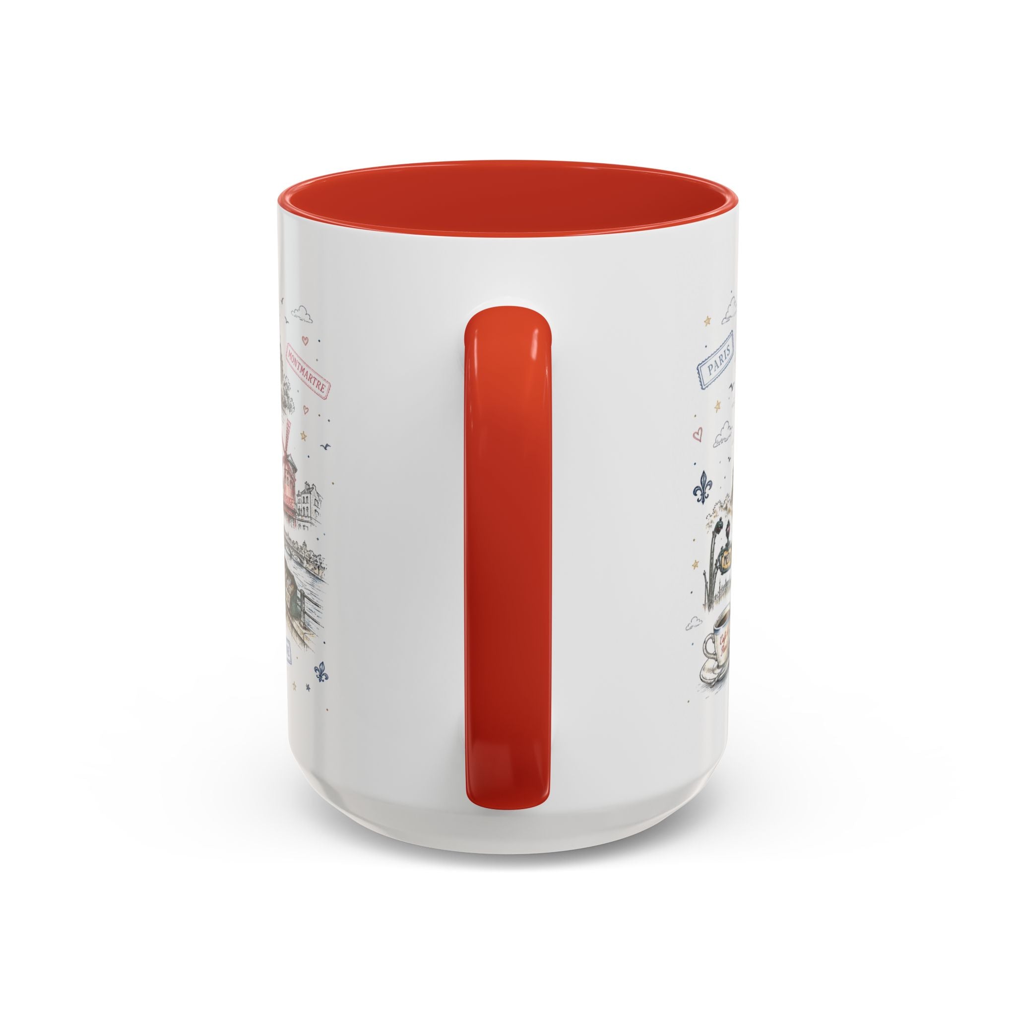 Paris Coffee Mug | France Souvenir Travel Gift | Accent Color Ceramic 11oz 15oz