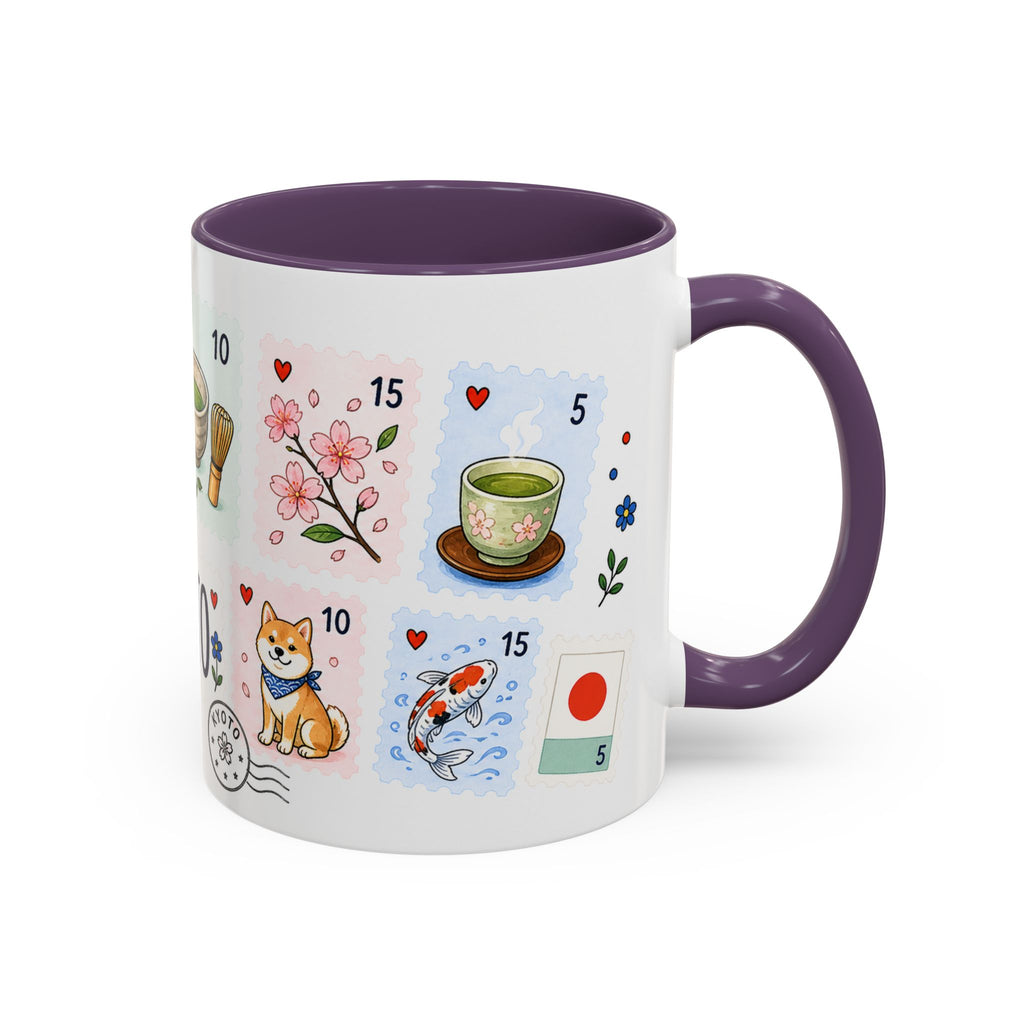 Kyoto Coffee Mug | Postage Stamp Collage Mug | Travel Souvenir Accent Cup 11oz 15oz