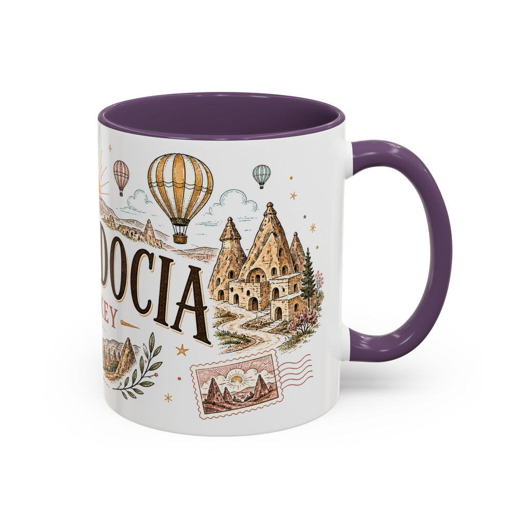 Cappadocia Coffee Mug | Travel Destination Souvenir Gift | Accent Color Ceramic 11oz 15oz