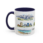 Salt Lake City Illustrated Travel Mug | City Souvenir Accent Coffee Mug | 11oz 15oz Ceramic Cup