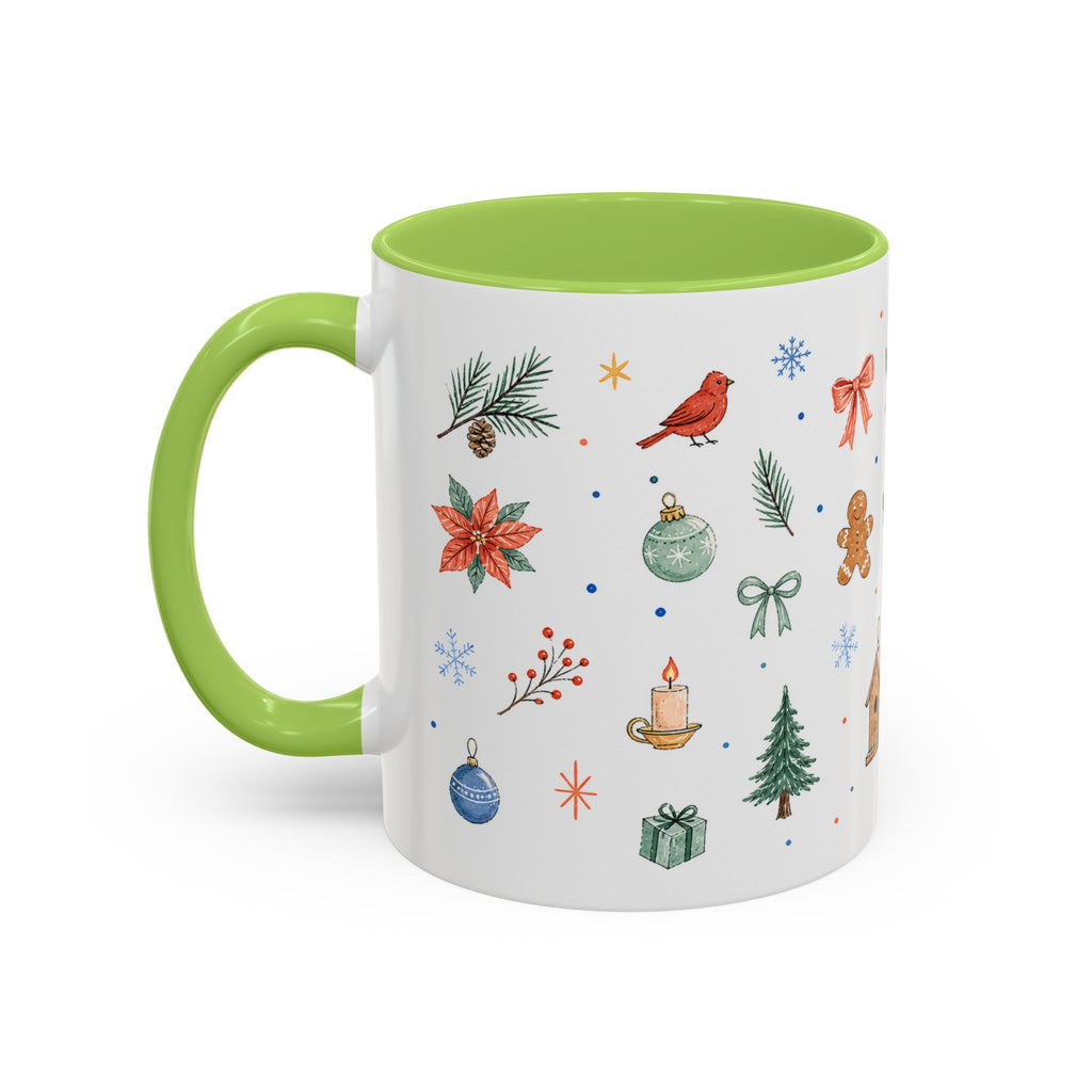 Woodland Christmas Mug | Deer Bird Watercolor Holiday Gift | Accent Cup 11oz 15oz