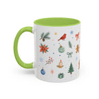 Woodland Christmas Mug | Deer Bird Watercolor Holiday Gift | Accent Cup 11oz 15oz
