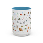 Santa Fe Christmas Mug | Watercolor City Souvenir | Ceramic Coffee Cup (11oz 15oz)