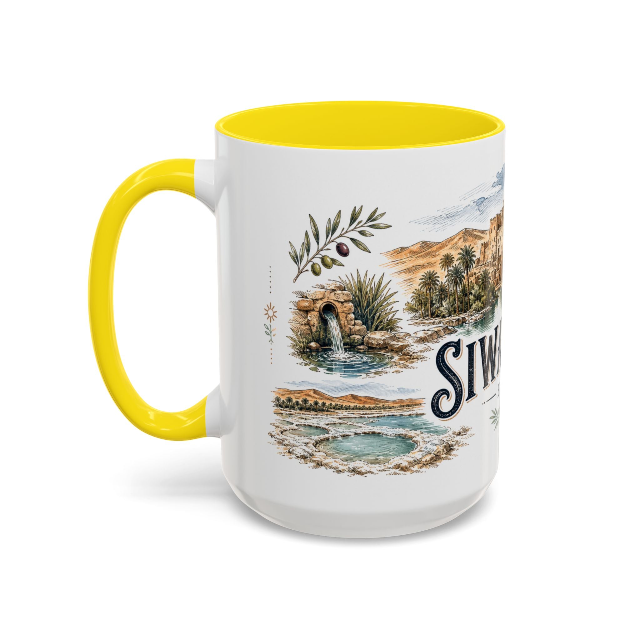 Siwa Oasis Mug, Egypt Travel Souvenir, Bucket List Gift, Accent Ceramic Coffee Mug 11oz 15oz