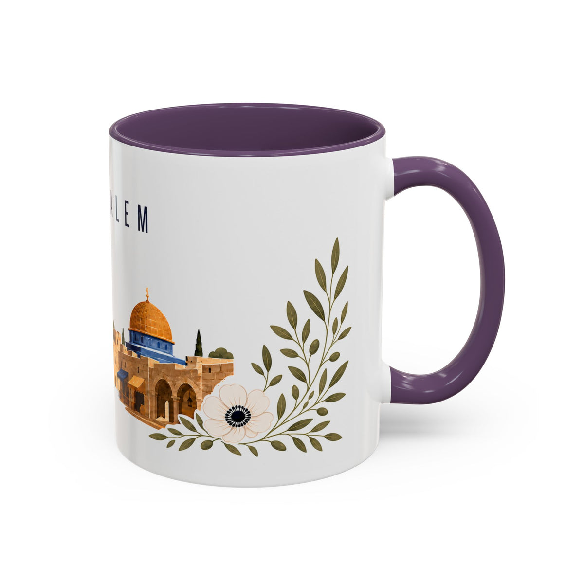Jerusalem Coffee Mug | Israel Travel Souvenir | Porcelain Decal City Gift | 11oz 15oz Accent Mug