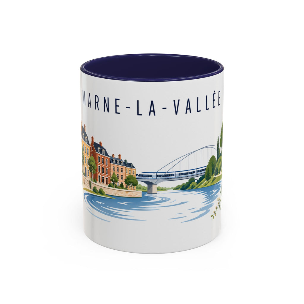 Marne-La-Vallée Coffee Mug | France Travel Souvenir | Porcelain Decal City Gift | 11oz 15oz Accent Mug