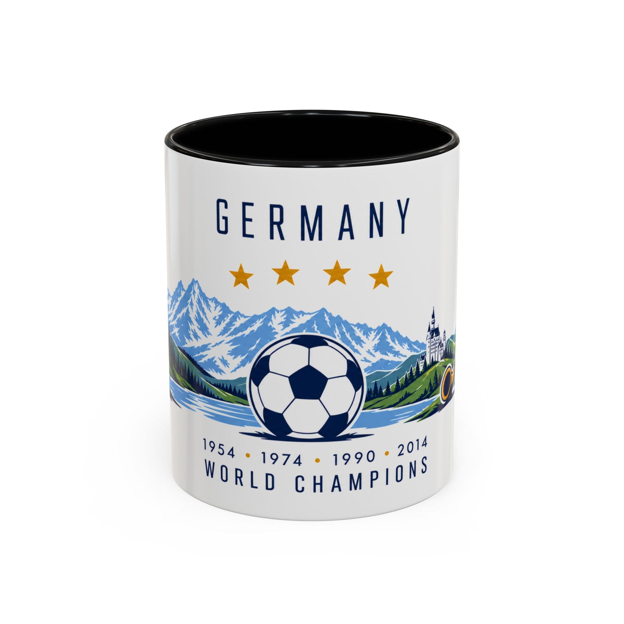 Germany World Champions Mug | Four Time Soccer Champion Gift | German Football Fan Cup | 1954–2014 | 11oz 15oz Accent Mug