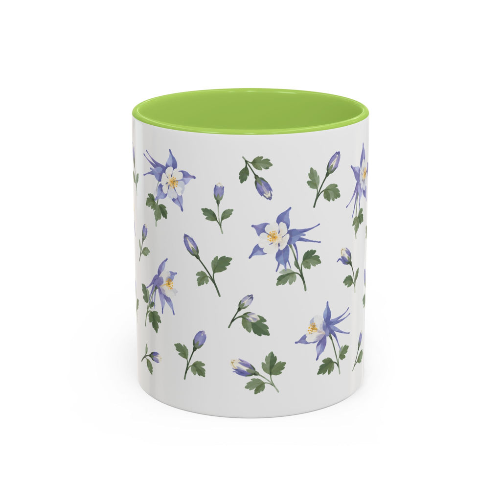 Colorado Rocky Mountain columbine Mug, State Flower Floral Coffee Cup, 11oz Botanical Gift