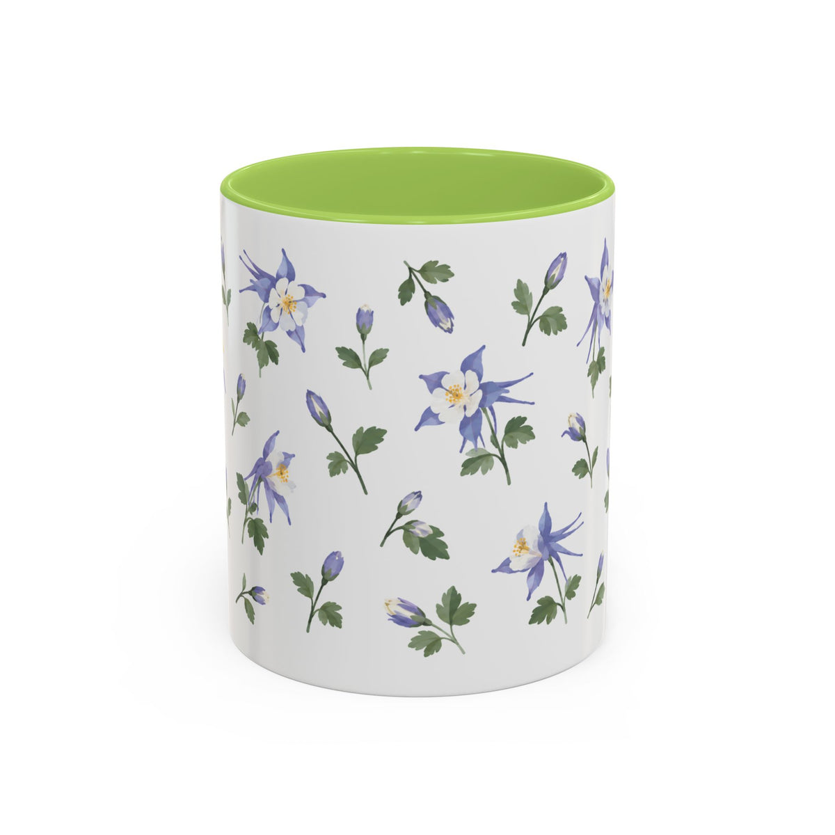 Colorado Rocky Mountain columbine Mug, State Flower Floral Coffee Cup, 11oz Botanical Gift