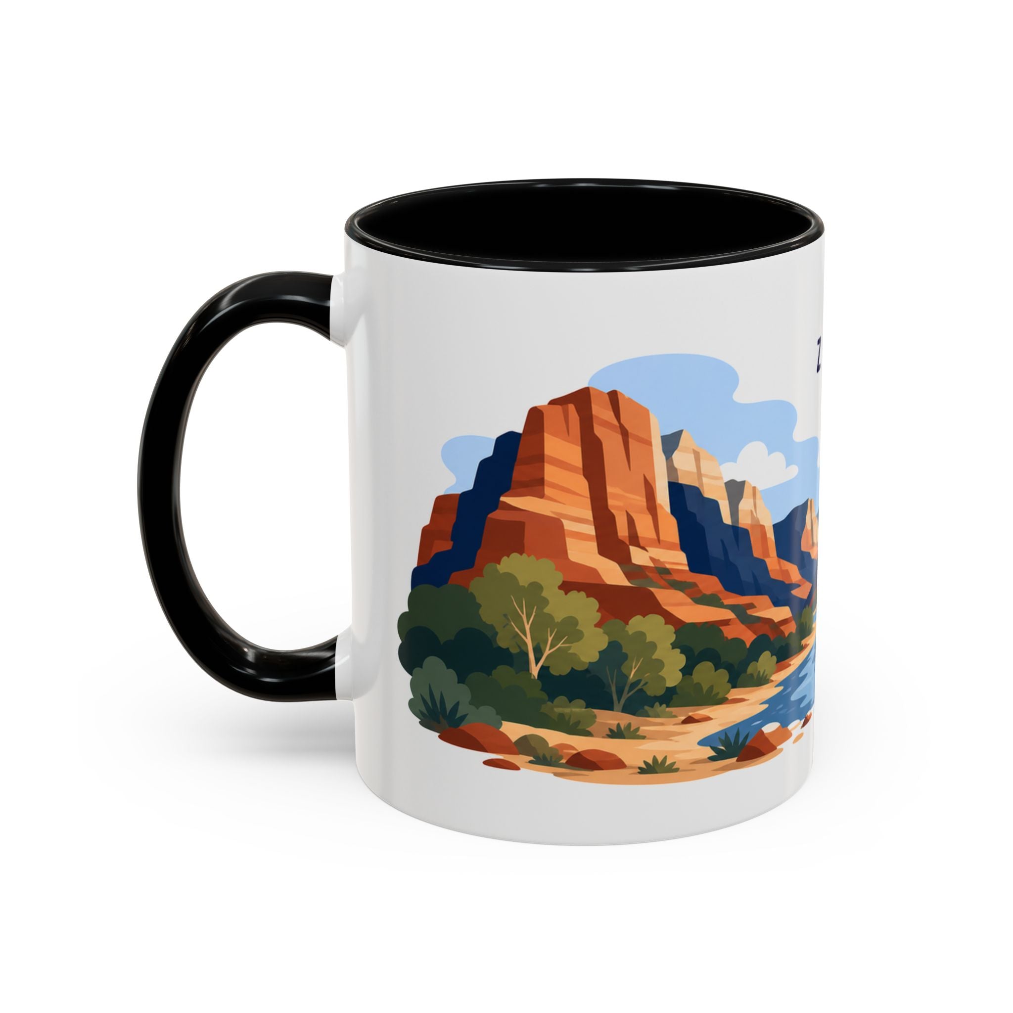 Zion National Park Coffee Mug | Solid Color Block Park Souvenir | 11oz 15oz Accent Mug