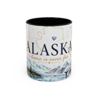 Alaska State Map Mug | Northern Lights, Mountains, Glaciers | Moving Away Gift