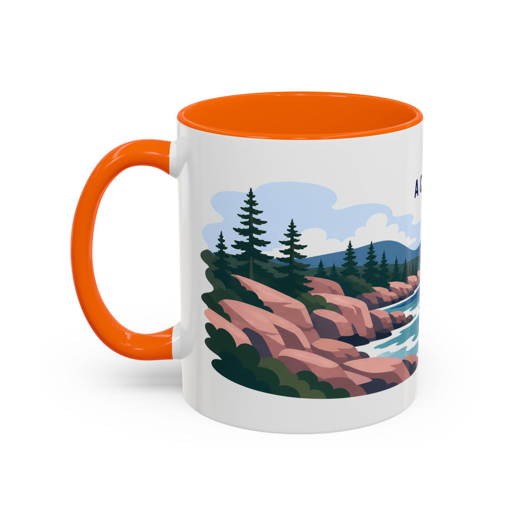 Acadia National Park Coffee Mug | Solid Color Block Park Souvenir | 11oz 15oz Accent Mug