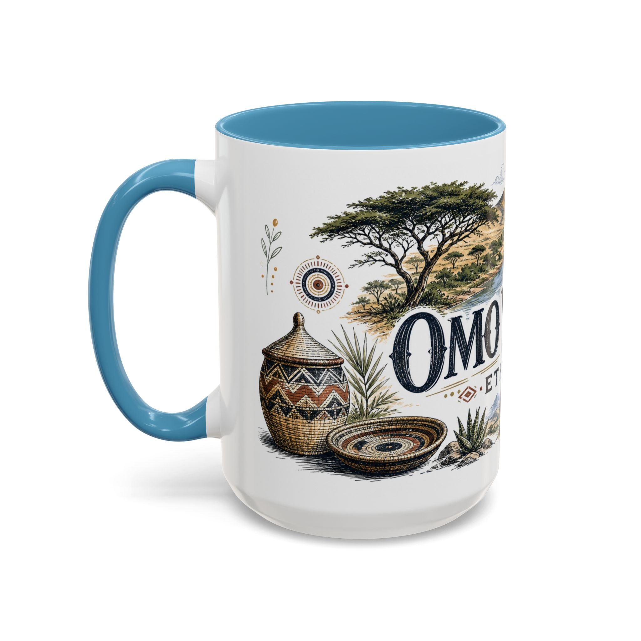 Omo Valley Mug, Ethiopia Travel Souvenir, Bucket List Gift, Accent Ceramic Coffee Mug 11oz 15oz