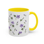 Rhode Island Violet Mug, State Flower Floral Coffee Cup, 11oz Botanical Gift