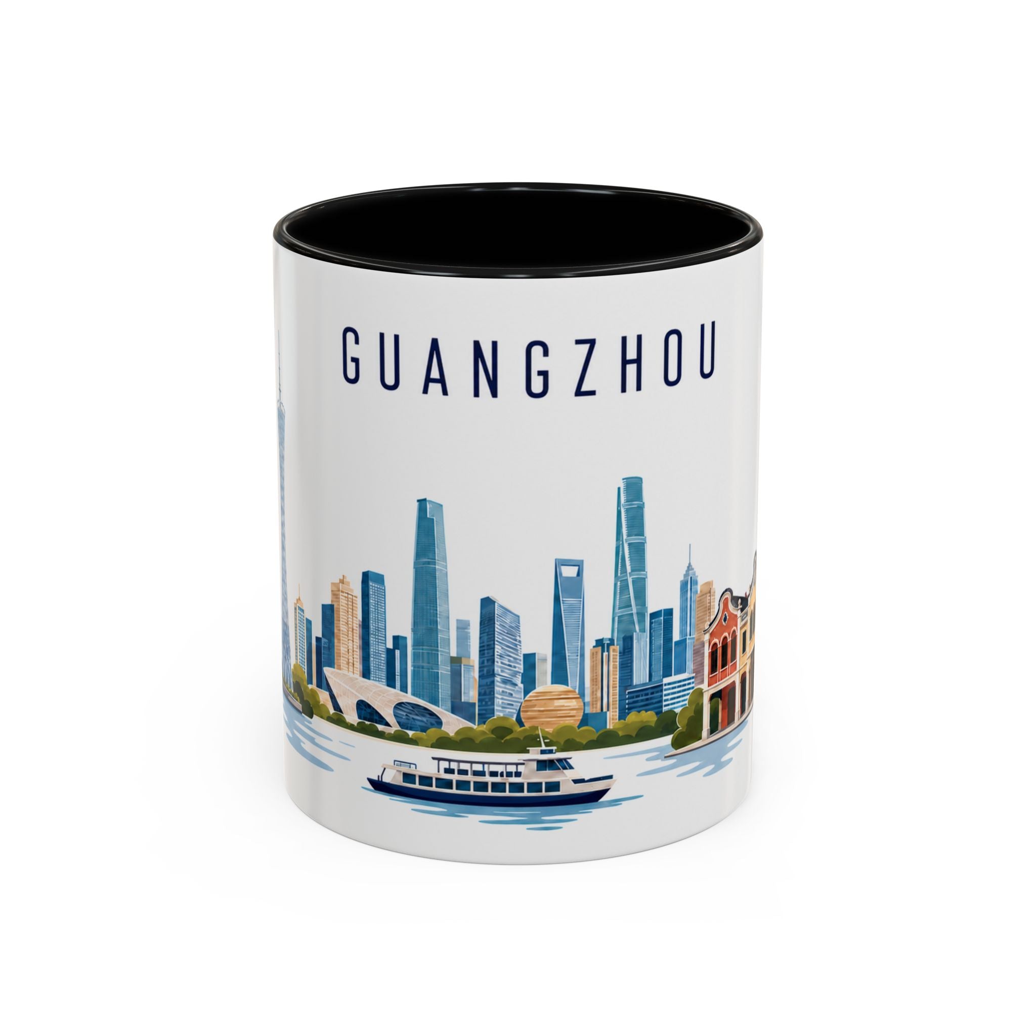 Guangzhou Coffee Mug | China Travel Souvenir | Porcelain Decal City Gift | 11oz 15oz Accent Mug