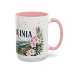 West Virginia State Map Mug | Appalachian Bridge, Rhododendron Accent Coffee Cup