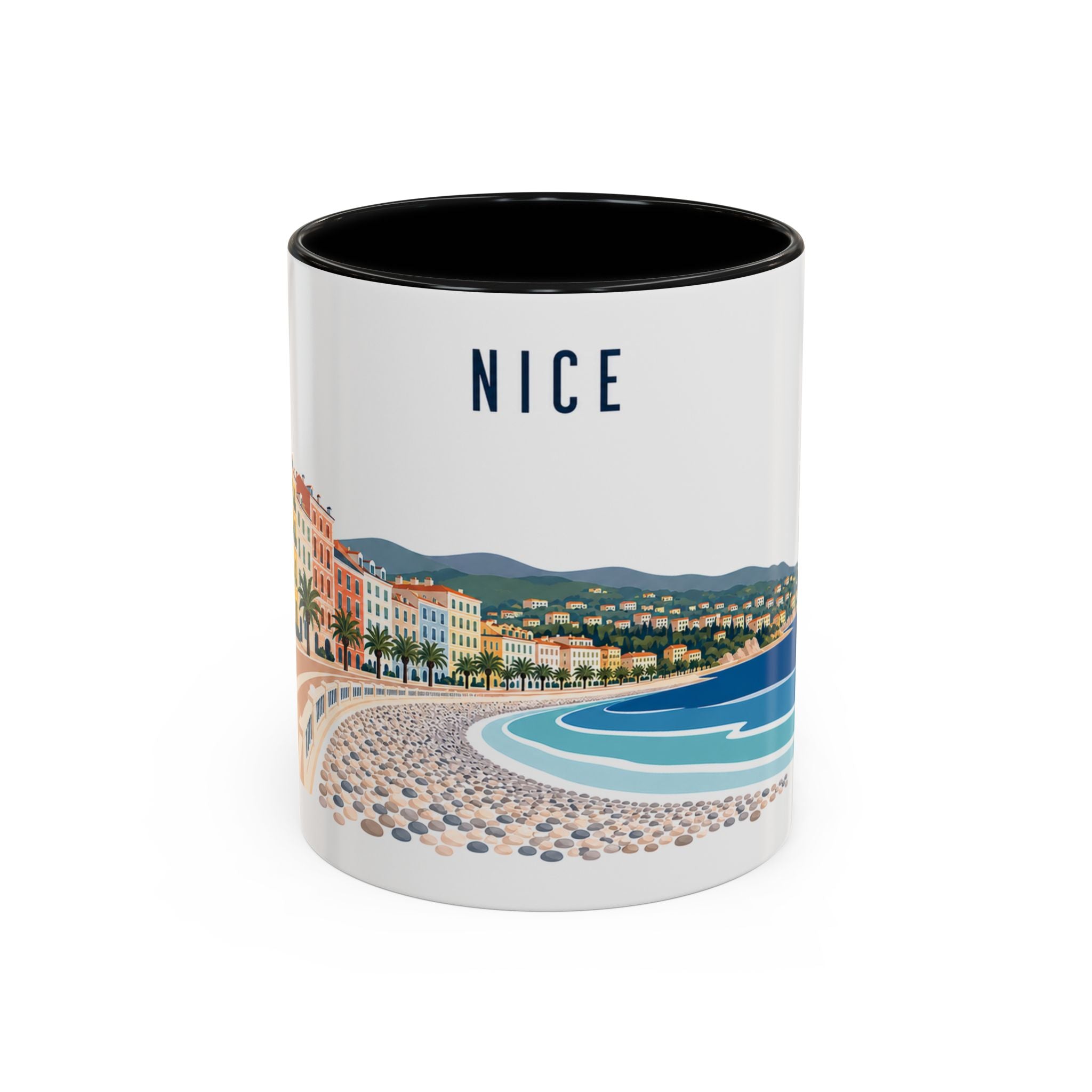 Nice Coffee Mug | France Travel Souvenir | Porcelain Decal City Gift | 11oz 15oz Accent Mug
