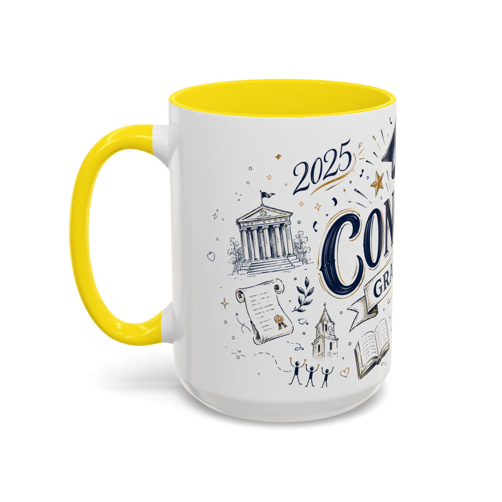 Congrats Graduate Coffee Mug | Class of 2026 Graduation Gift | Accent Color Ceramic 11oz 15oz