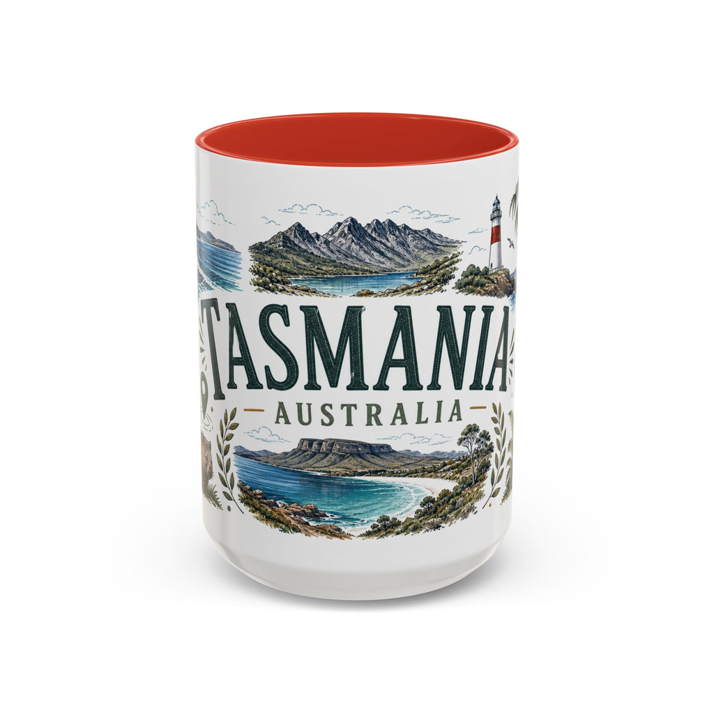 Tasmania Coffee Mug | Travel Destination Souvenir Gift | Accent Color Ceramic 11oz 15oz