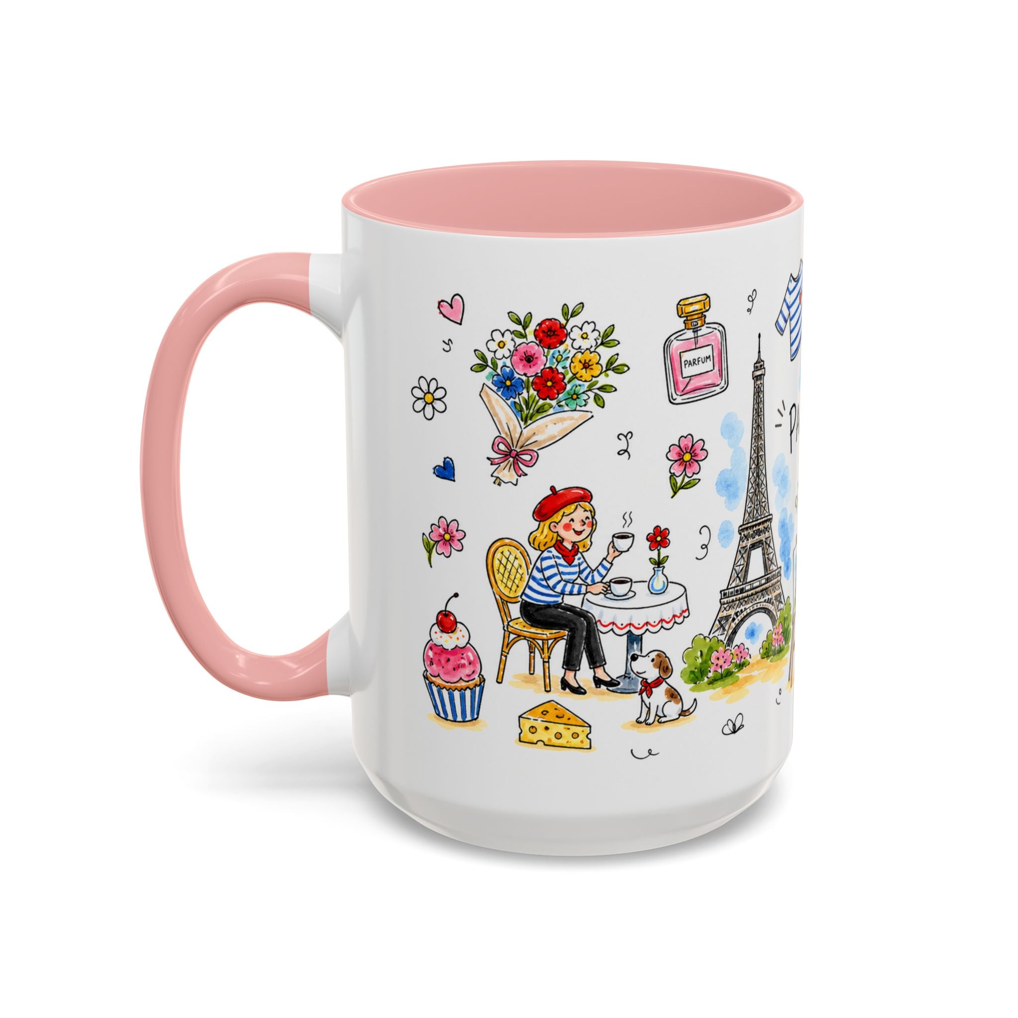 Paris Travel Mug | European City Souvenir Accent Coffee Mug | 11oz 15oz Ceramic Cup