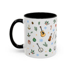 Nashville Christmas Mug | Watercolor City Souvenir, Acoustic Guitar, Harmonica (11oz 15oz)