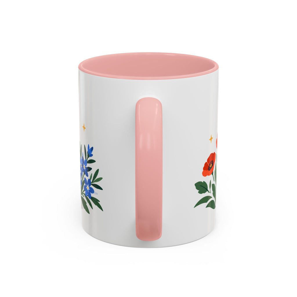 Aries Zodiac Coffee Mug | Ram and Floral Design | Astrology Birthday Gift | 11 oz 15 oz Ceramic Accent Mug