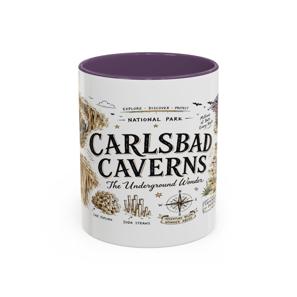 Carlsbad Caverns National Park Coffee Mug | New Mexico Cave Exploration Bat Gift | Accent Color Ceramic 11oz 15oz