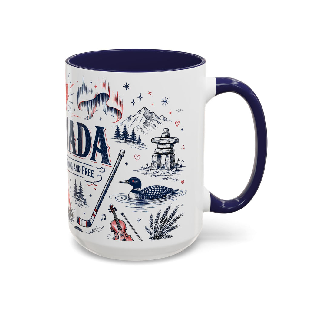 O Canada True North Coffee Mug | Canadian Pride Gift | Accent Color Ceramic 11oz 15oz