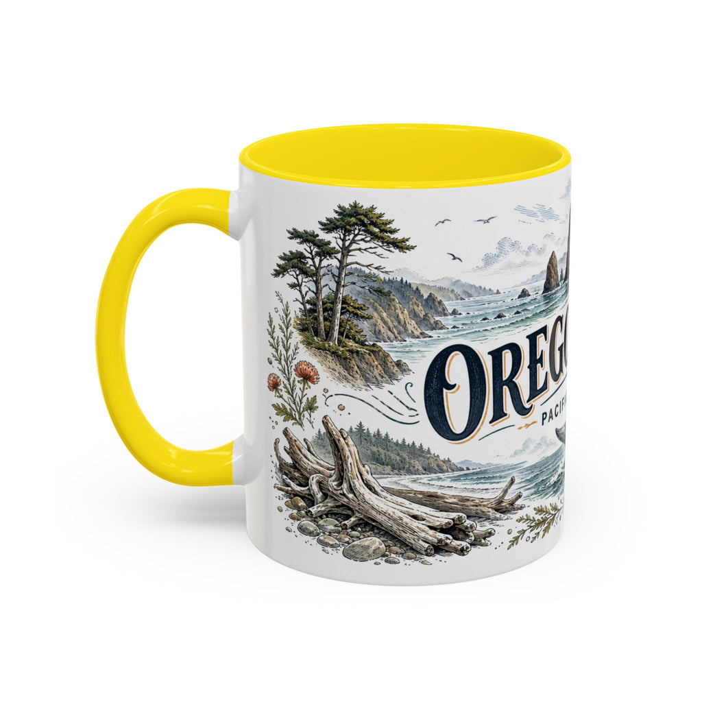 Oregon Coast Mug, Pacific Northwest Travel Souvenir, Bucket List Gift, Accent Ceramic Coffee Mug 11oz 15oz