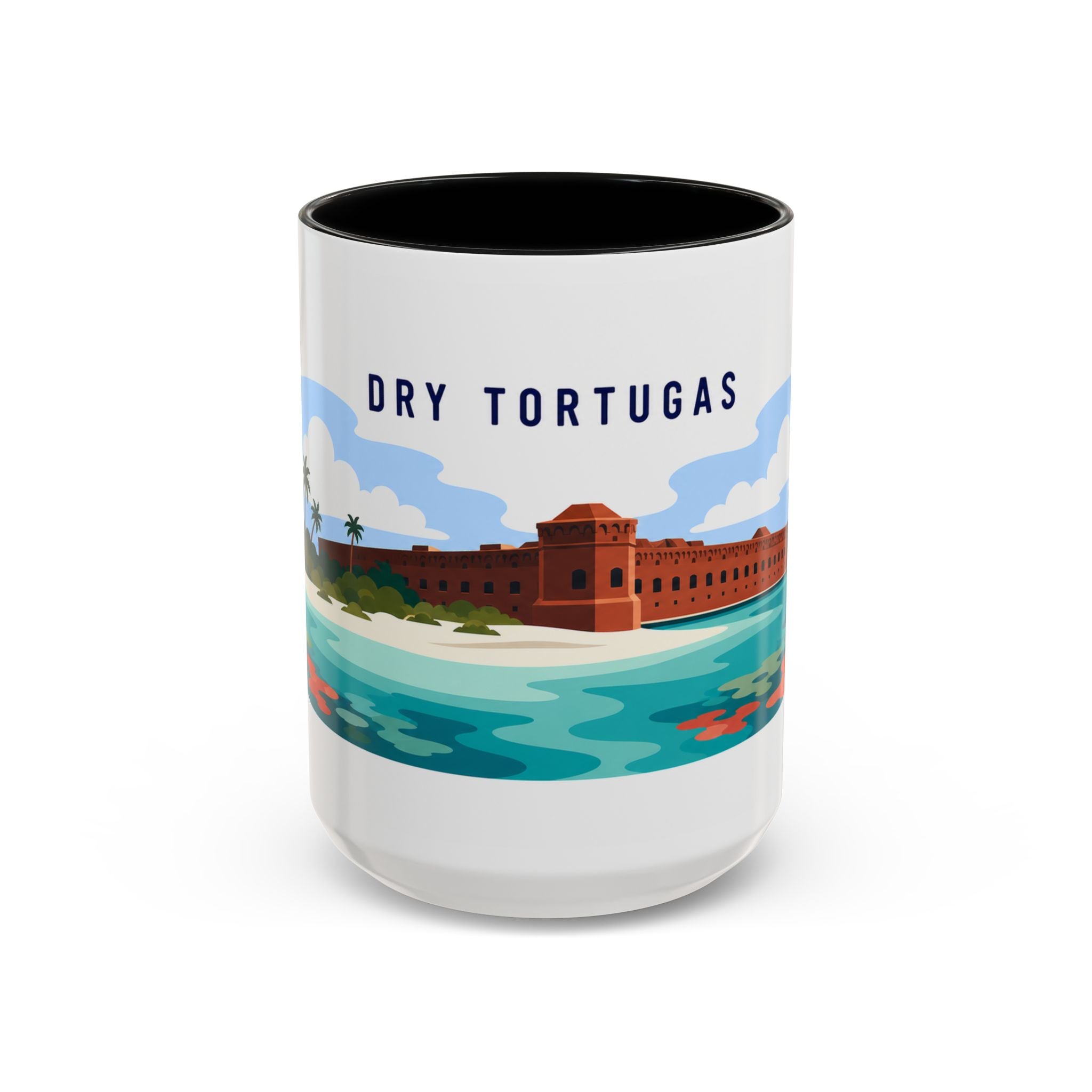 Dry Tortugas National Park Coffee Mug | Solid Color Block Park Souvenir | 11oz 15oz Accent Mug
