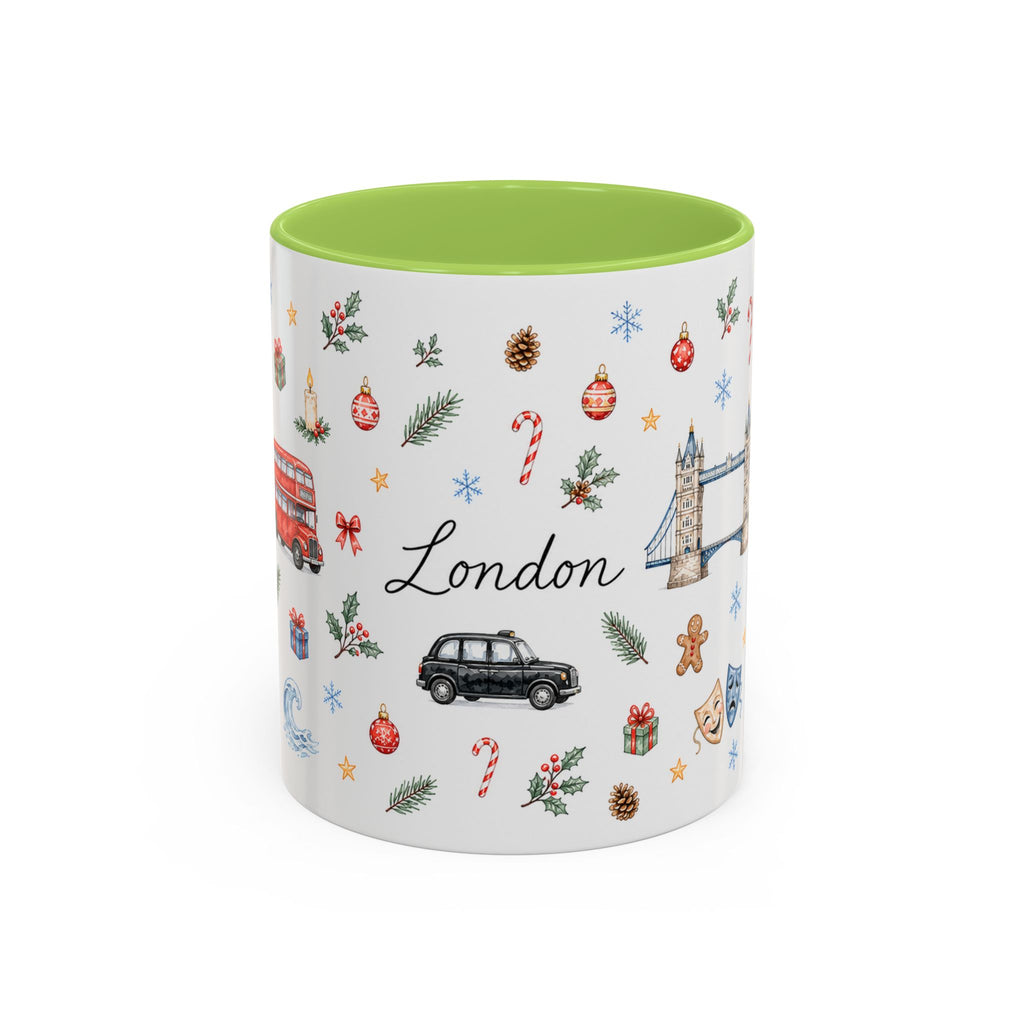 London Christmas Mug | Watercolor City Souvenir, Travel Memories, Ceramic Coffee Cup
