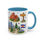 Denver Illustrated Travel Mug | City Souvenir Accent Coffee Mug | 11oz 15oz Ceramic Cup