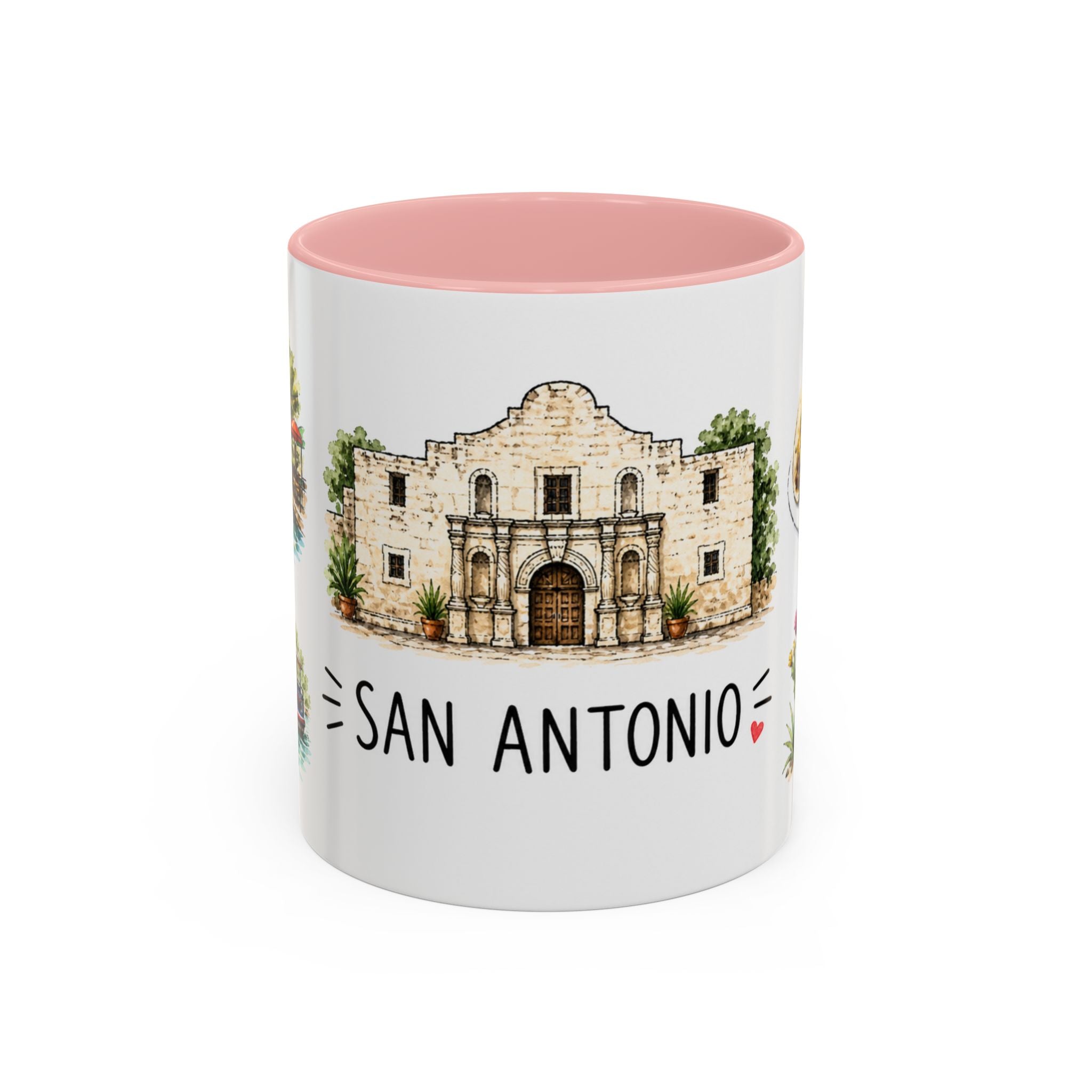 San Antonio Illustrated Travel Mug | City Souvenir Accent Coffee Mug | 11oz 15oz Ceramic Cup