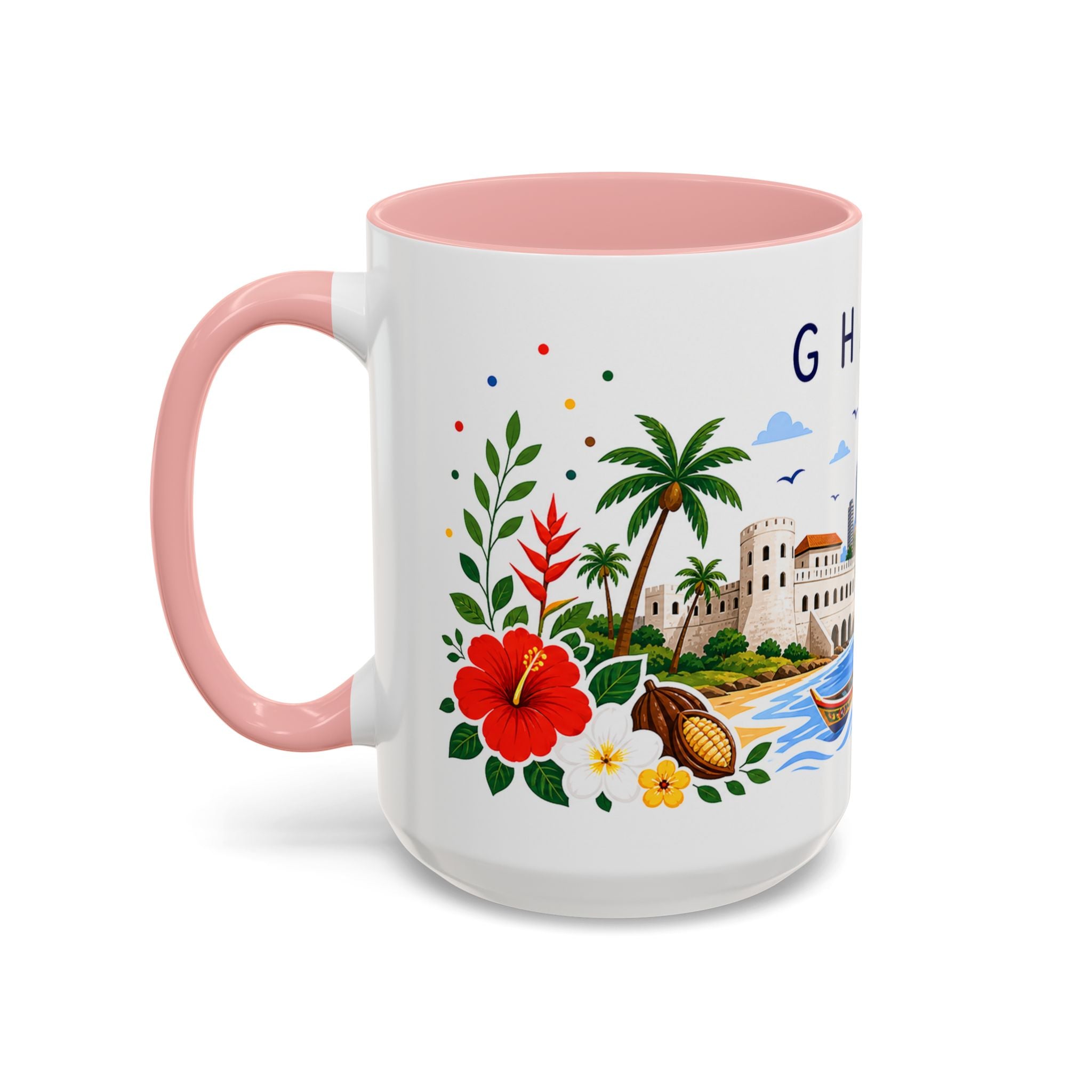 Ghana Coffee Mug | Travel Souvenir Accent Mug | Place Gift Ceramic Cup 11oz 15oz