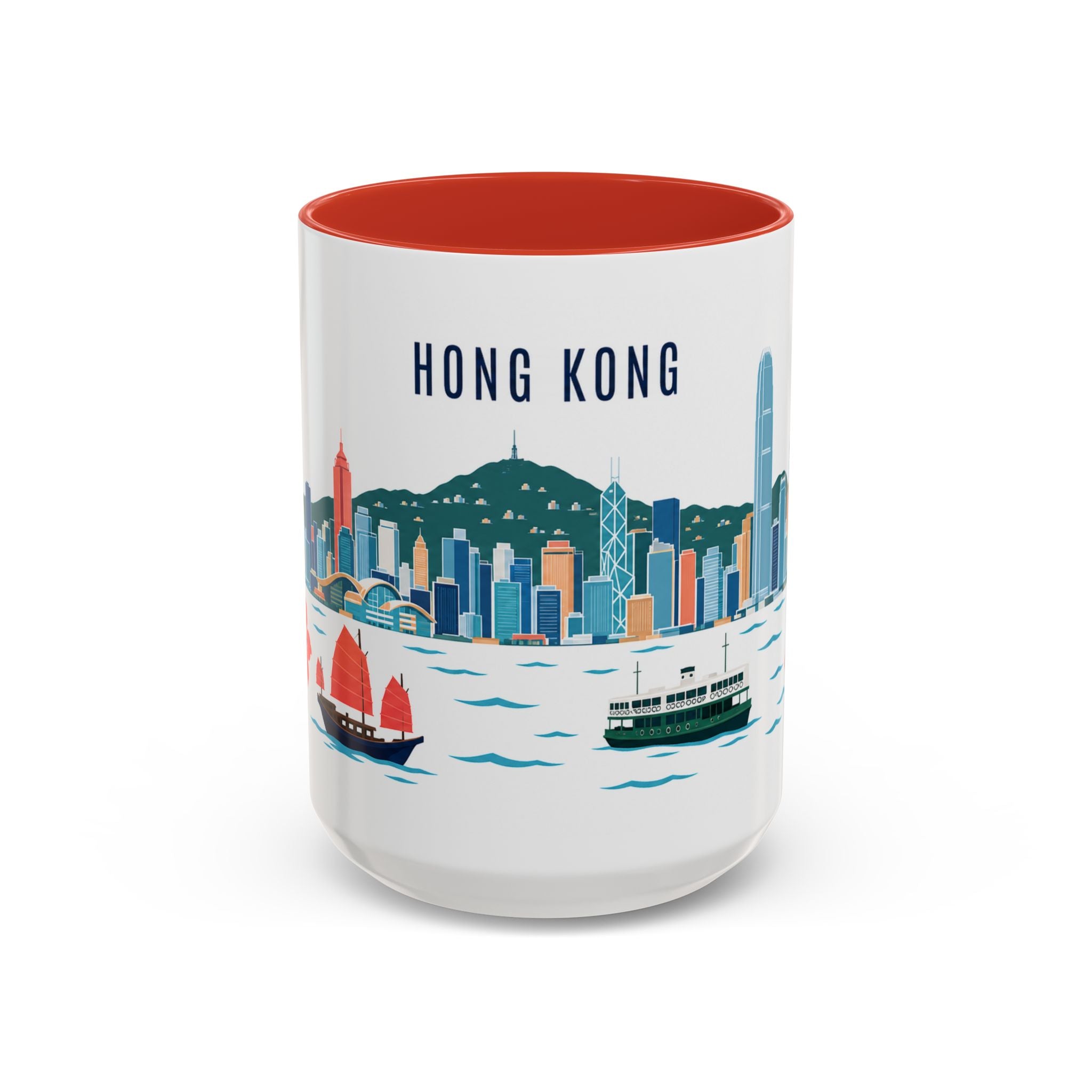 Hong Kong Coffee Mug | Hong Kong Travel Souvenir | Porcelain Decal City Gift | 11oz 15oz Accent Mug