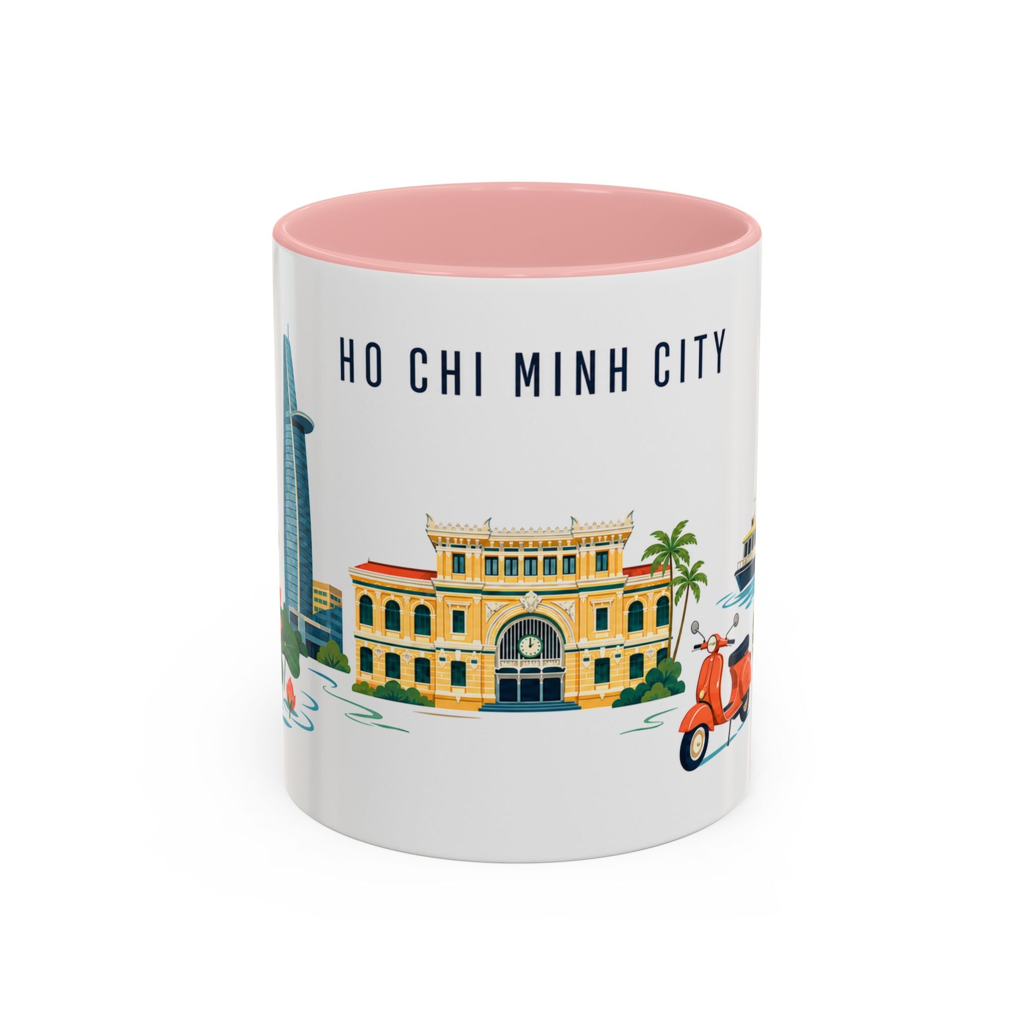 Ho Chi Minh City Coffee Mug | Vietnam Travel Souvenir | Porcelain Decal City Gift | 11oz 15oz Accent Mug