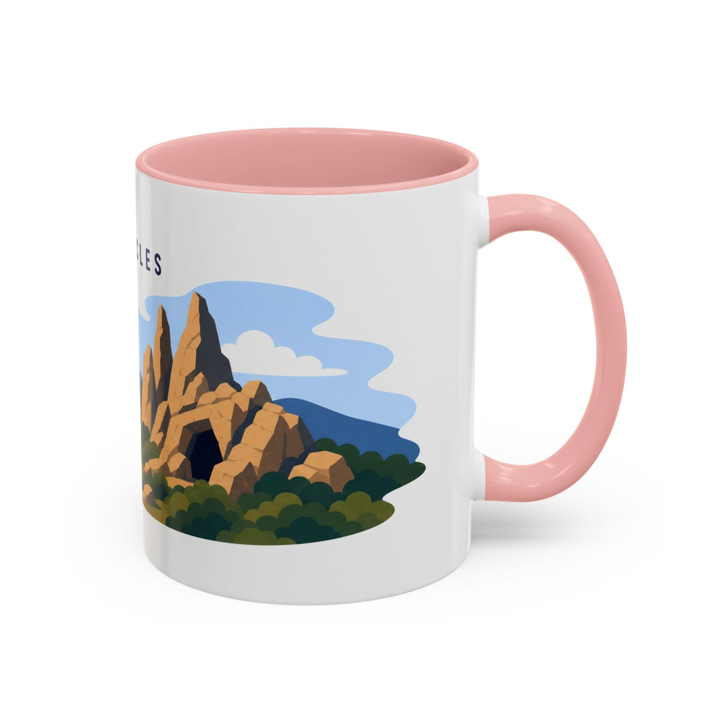 Pinnacles National Park Coffee Mug | Solid Color Block Park Souvenir | 11oz 15oz Accent Mug