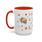Thanksgiving Mug | Country Harvest Watercolor Gift | Pumpkin Scarecrow Accent Cup 11oz 15oz