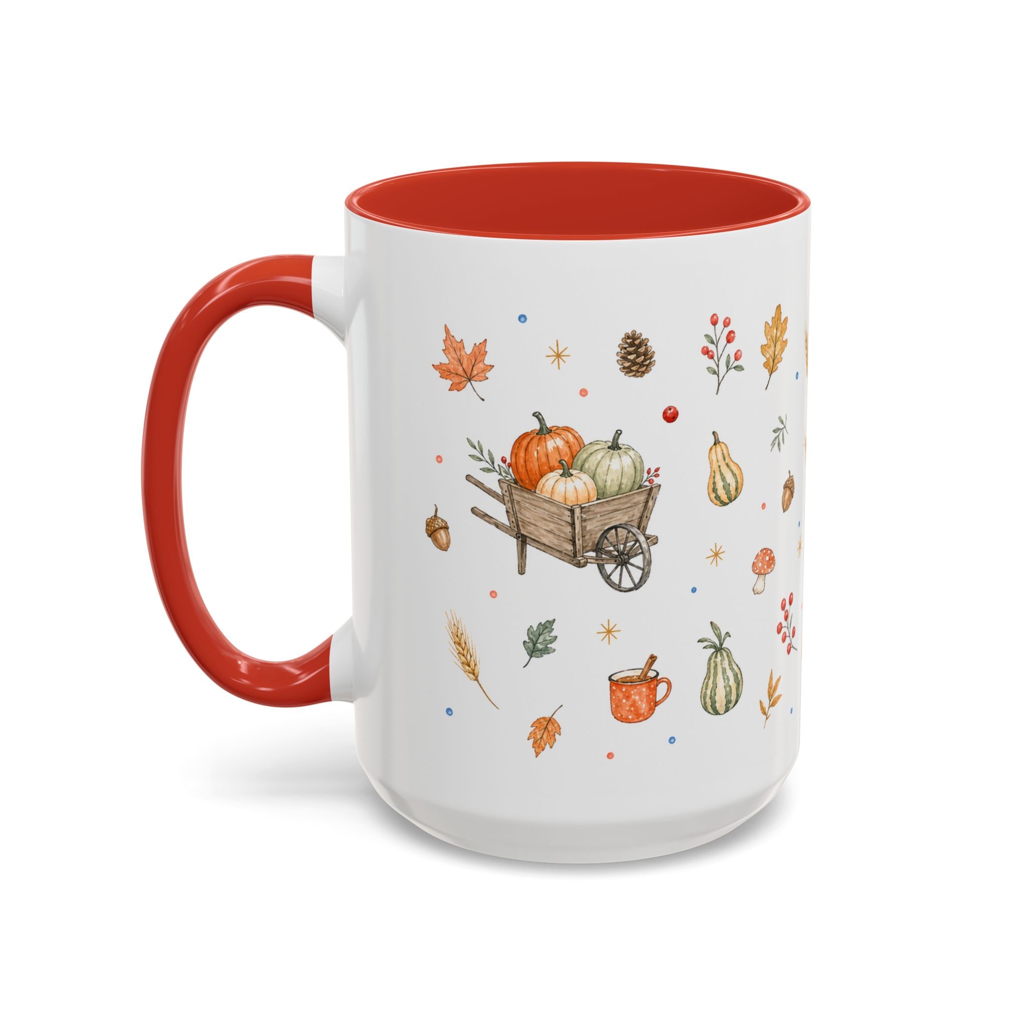 Thanksgiving Mug | Country Harvest Watercolor Gift | Pumpkin Scarecrow Accent Cup 11oz 15oz