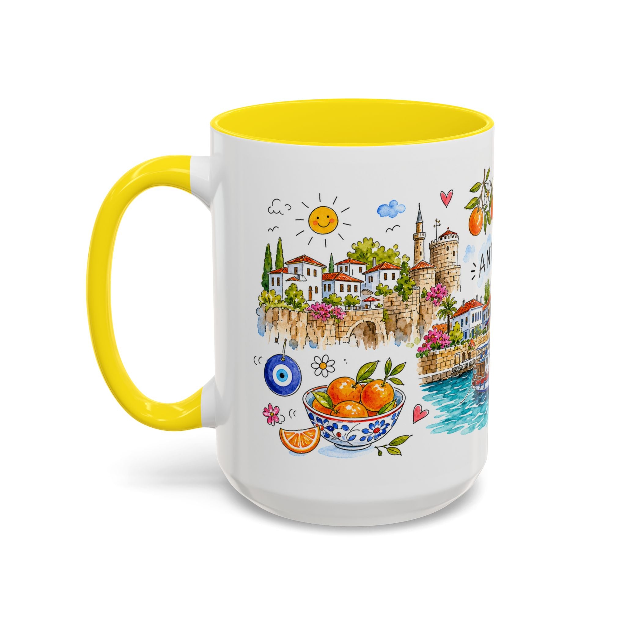 Antalya Travel Mug | European City Souvenir Accent Coffee Mug | 11oz 15oz Ceramic Cup