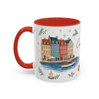 Copenhagen Christmas Mug | Watercolor Travel Souvenir | Holiday Gift | Accent Ceramic Coffee Cup 11oz 15oz